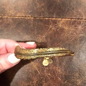 Alex and Ani gold feather bangle